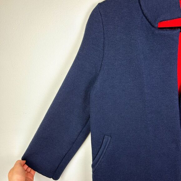 Moth Anthropologie Amoruso Two Toned Knit Cardigan Sweater Jacket Navy Red XS - Picture 7 of 16